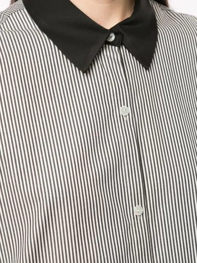 Shop Loveless Oversized Striped Shirt In White