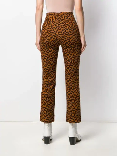 Shop Ulla Johnson Ellis Ikat Zebra-print Jeans In Brown