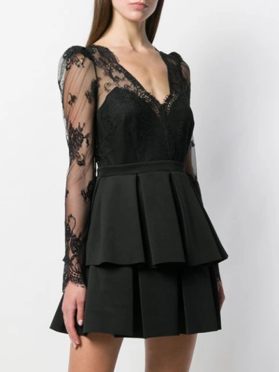 Shop Aniye By Pleated Lace Dress - Black