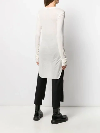 Shop Ann Demeulemeester Long Knitted Top In White