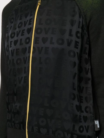 Shop Love Moschino Love Print Bomber Jacket In Black