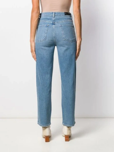 Shop J Brand Marcella Cropped Straight Let Denim Jeans In Blue