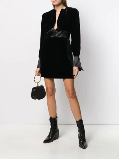 Shop Olivier Theyskens Asymmetric Cuff Dress In Black