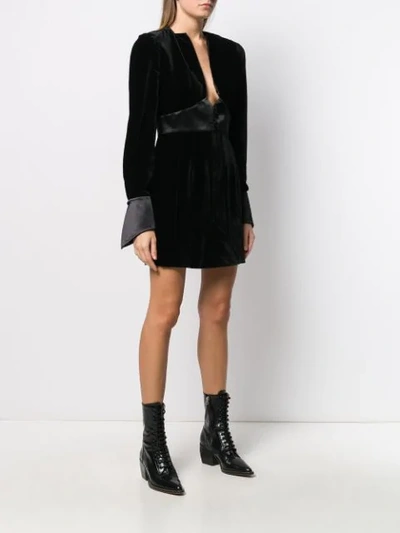 Shop Olivier Theyskens Asymmetric Cuff Dress In Black