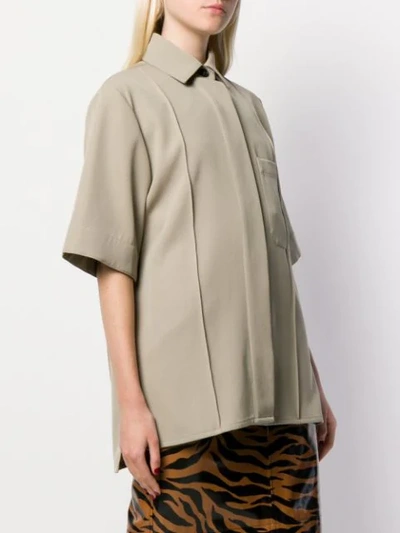Shop Kwaidan Editions Oversized Short Sleeved Shirt In Neutrals