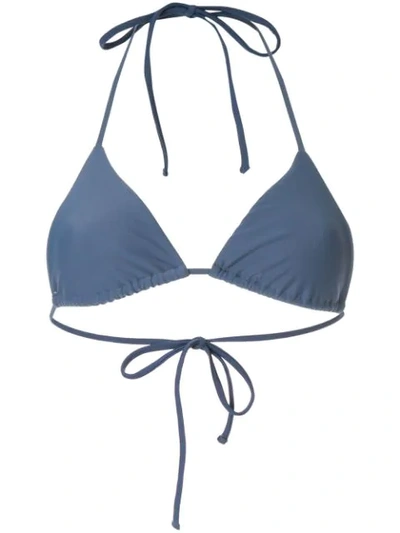 Shop Matteau Triangle Bikini Top In Blue