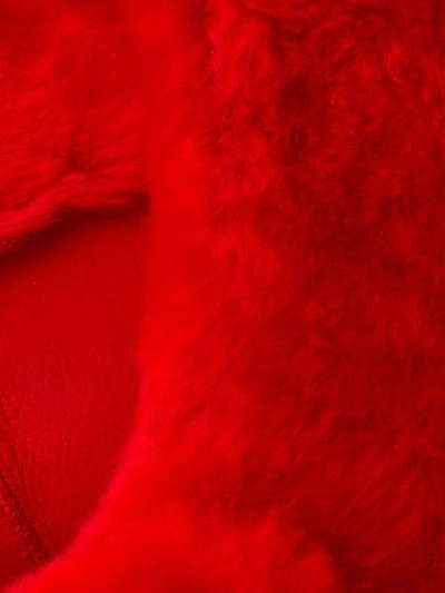 Shop Drome Fur Midi Coat In 4251 Red Fl