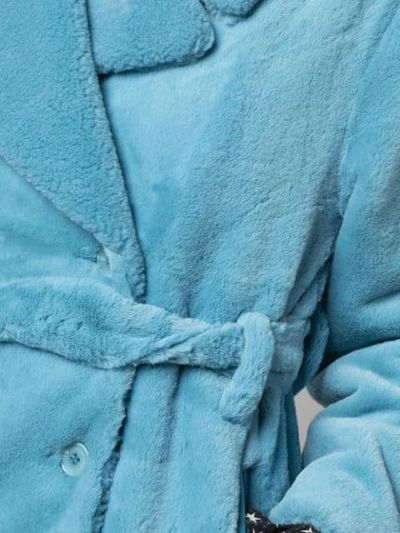 Shop Stine Goya Happy Faux Fur Coat In Blue