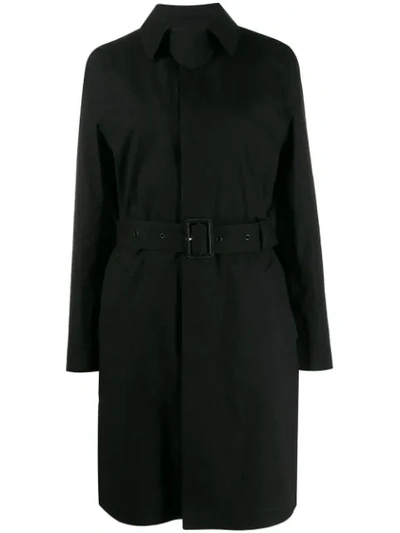 Shop Saint Laurent Belted Car Coat In Black