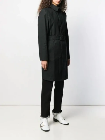 Shop Saint Laurent Belted Car Coat In Black