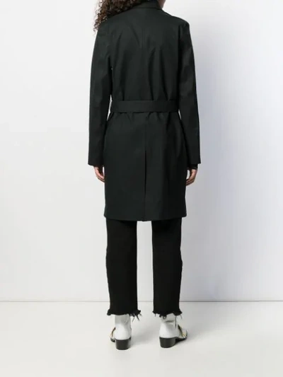 Saint Laurent Belted Car Coat In Black