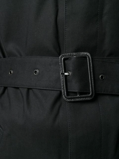 Saint Laurent Belted Car Coat In Black