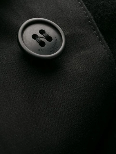 Saint Laurent Belted Car Coat In Black