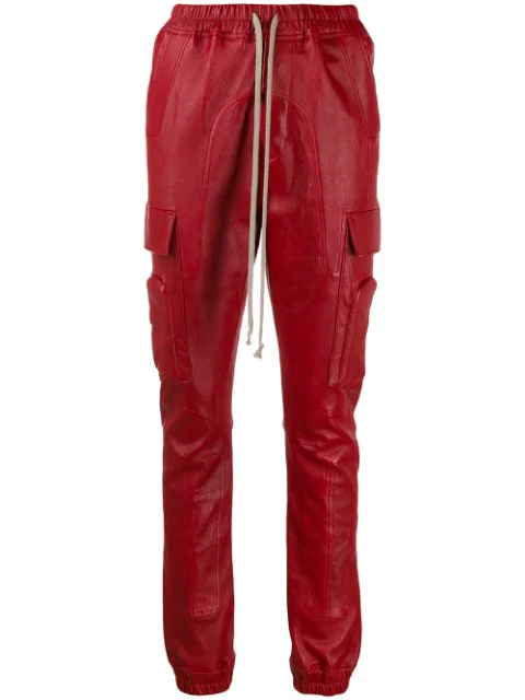 red cargo trousers