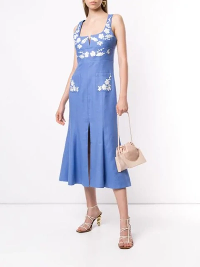 Shop Alice Mccall Pastime Paradise Floral Dress In Blue