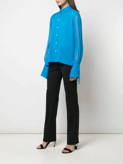 Shop Carolina Herrera Ruffled Shirt In Blue