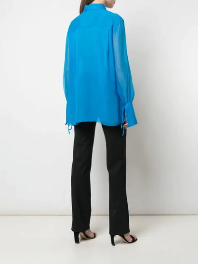 Shop Carolina Herrera Ruffled Shirt In Blue