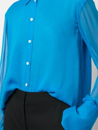 Shop Carolina Herrera Ruffled Shirt In Blue