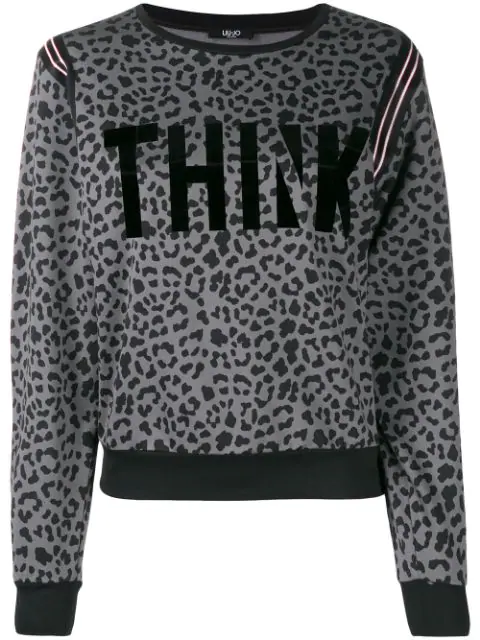 black and leopard print sweatshirt