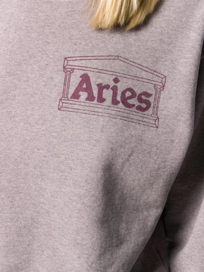 Shop Aries Column Logo Crew In 120 Pink Marl