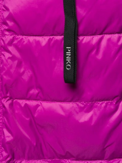 Shop Pinko Hooded Padded Coat In Purple