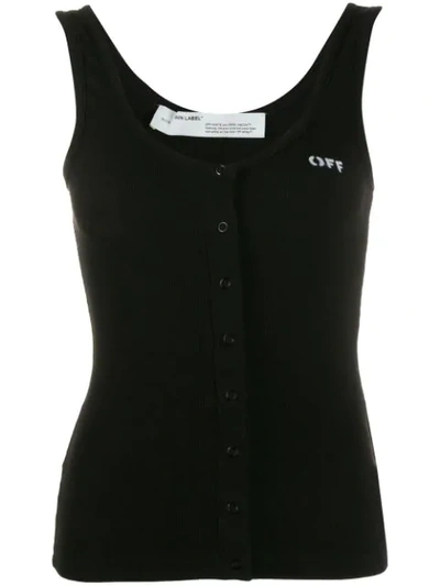 Shop Off-white Buttoned Tank Top In Black