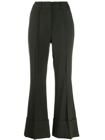 Shop Stella Mccartney Flared Tailored Trousers In Green