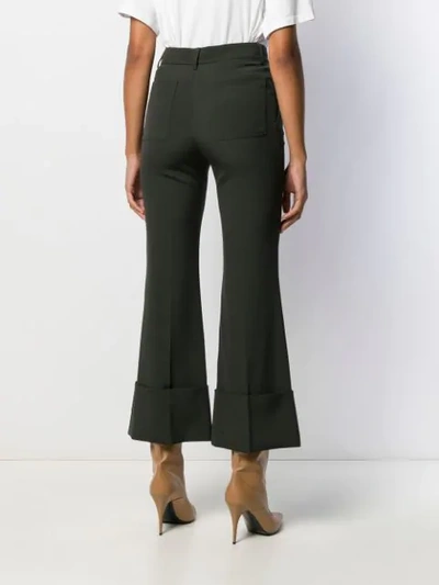 Shop Stella Mccartney Flared Tailored Trousers In Green