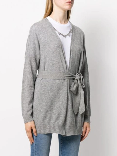 Shop Twinset Wrap Cardigan In Grey