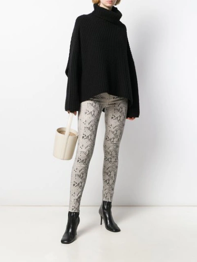 Shop 7 For All Mankind Snakeskin Print Skinny Jeans In White