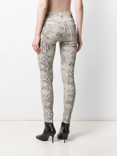 Shop 7 For All Mankind Snakeskin Print Skinny Jeans In White