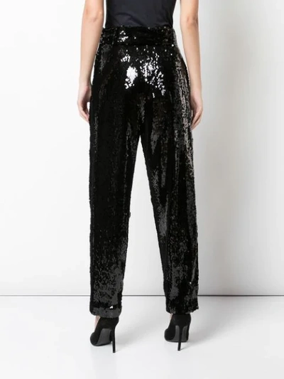 SEQUINED HIGH-WAISTED TROUSERS
