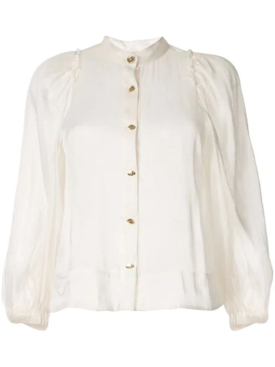 Shop Aje Jasmin Pleated Blouse In White