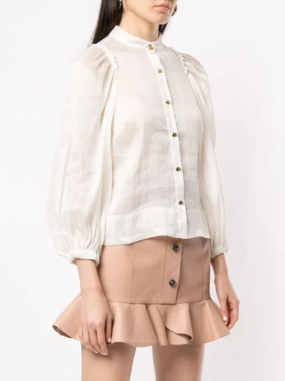 Shop Aje Jasmin Pleated Blouse In White