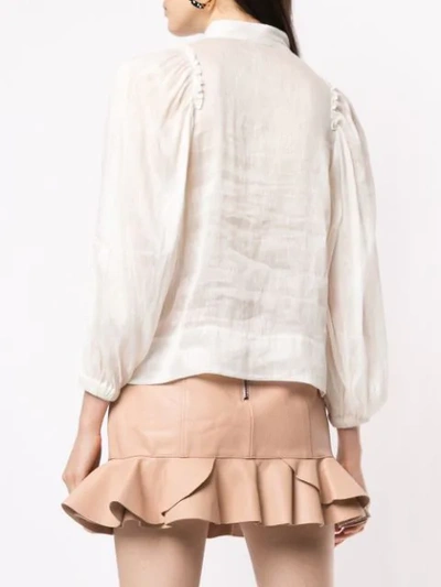 Shop Aje Jasmin Pleated Blouse In White