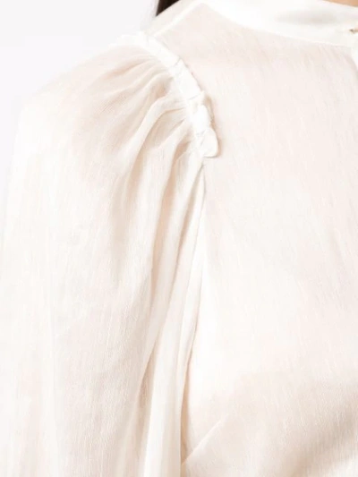 Shop Aje Jasmin Pleated Blouse In White