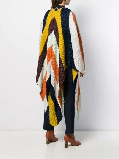 Shop Missoni Chevron Asymmetric Shawl In Orange