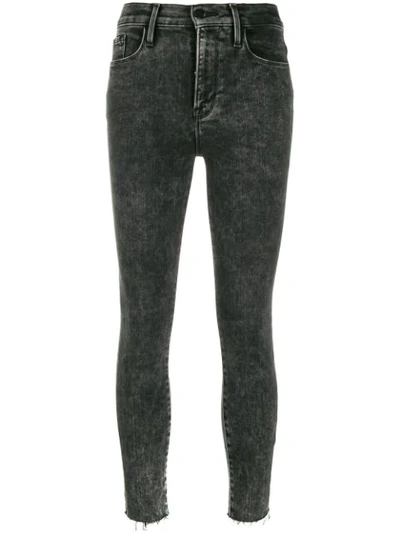 Shop Frame Ali Skinny Cropped Leg Jeans In Black