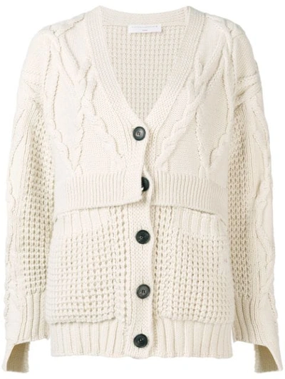 Shop Victoria Beckham Oversized Chunky Cardigan In White