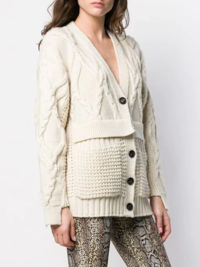 Shop Victoria Beckham Oversized Chunky Cardigan In White