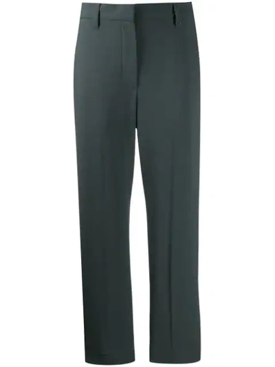 Shop Brunello Cucinelli Cropped Tapered Trousers In Green