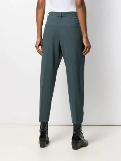 Shop Brunello Cucinelli Cropped Tapered Trousers In Green