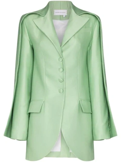 Shop Aleksandre Akhalkatsishvili Double Sleeve Tailored Blazer In Green