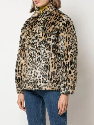 Shop Apparis Lauren Leopard Faux-fur Coat In Brown