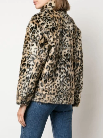 Shop Apparis Lauren Leopard Faux-fur Coat In Brown