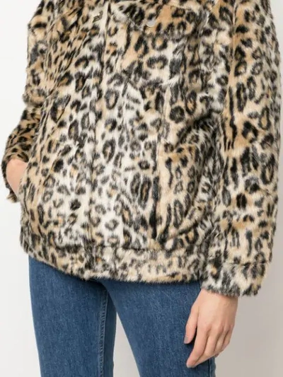 Shop Apparis Lauren Leopard Faux-fur Coat In Brown