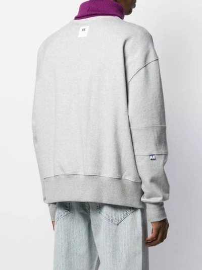 Shop Ader Error Contrast-rollneck Sweatshirt In Grey