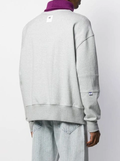 Ader Error Contrast-rollneck Sweatshirt In Grey
