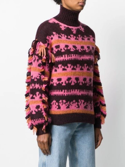 Shop Ulla Johnson Patterned Chunky Jumper In Pink