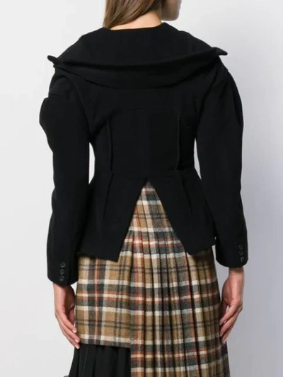 Shop Preen By Thornton Bregazzi Draped Hood Jacket In Black